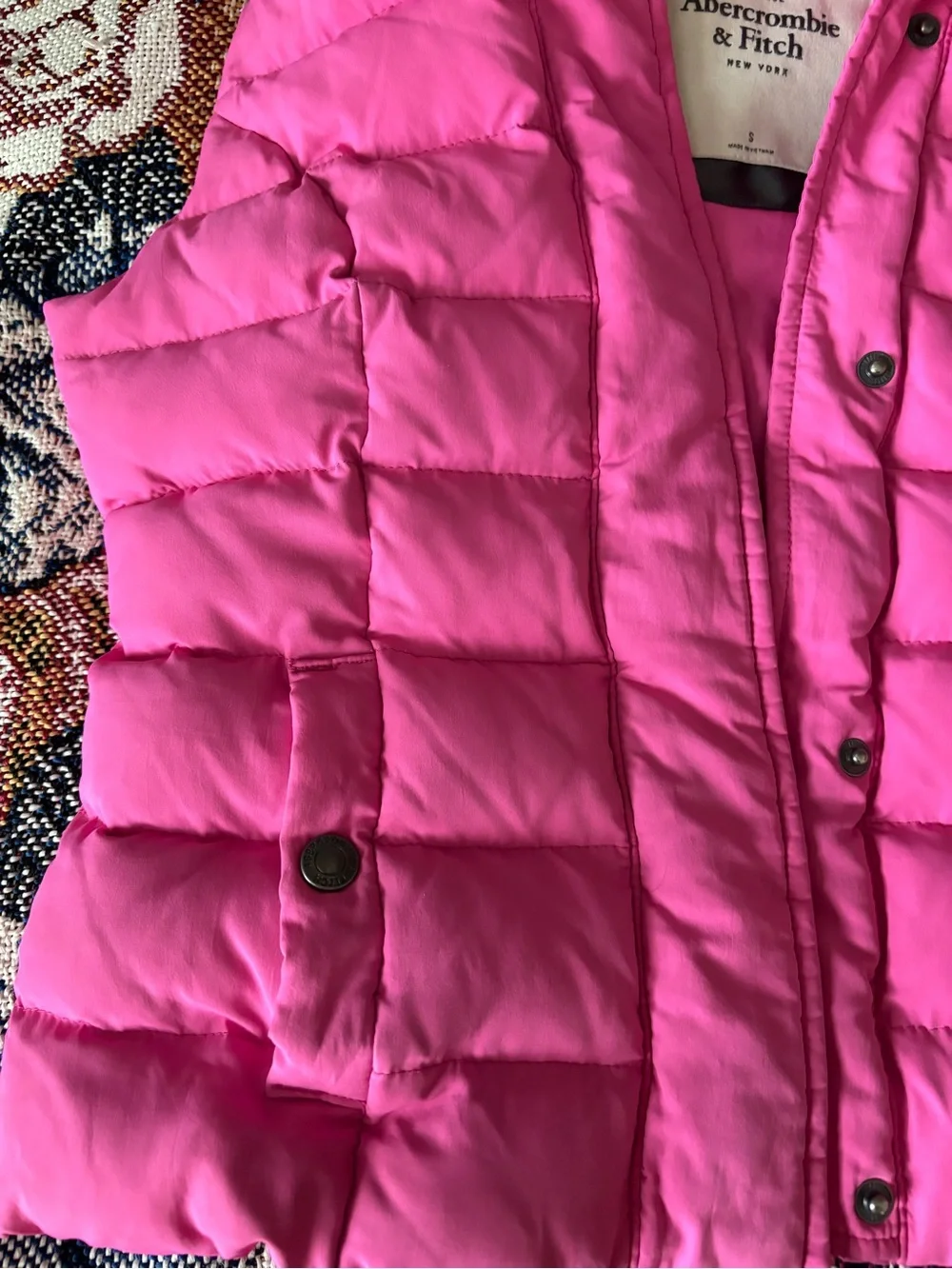 Abercrombie & Fitch Girl’s Pink Puffer Jacket with Hood